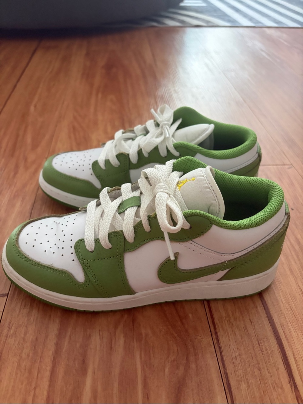 Women’s or Boy Air Jordan in White and Green